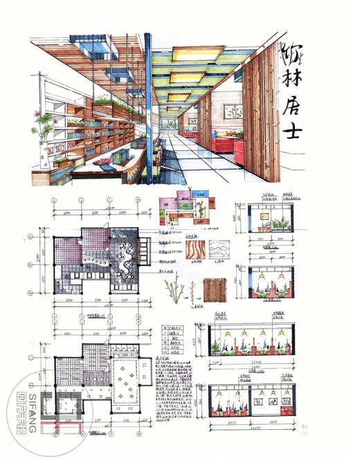 环艺考研快题设计类型之餐饮空间位于商场的茶餐厅设计979797