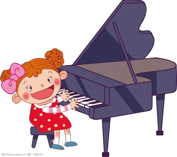 卡通钢琴儿童弹钢琴png透明背景