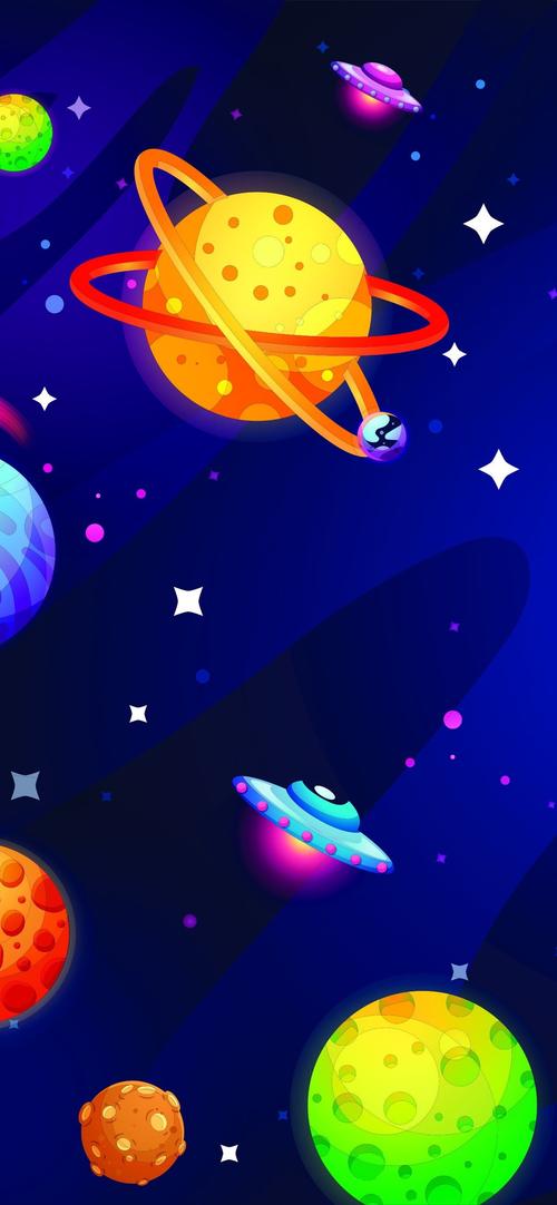 创意图片彩色行星宇宙iphone壁纸