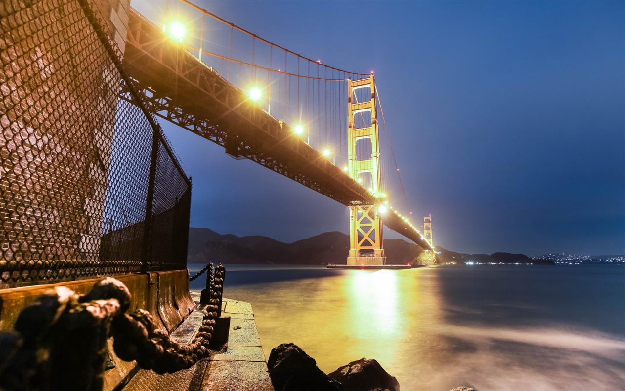 美国旧金山金门大桥高清唯美城市风光桌面壁纸(一)
