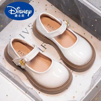 迪士尼disney女童白色小皮鞋2024春季新款儿童鞋子公主鞋春秋玛丽珍