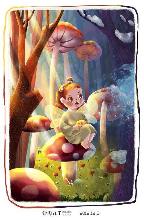 《采蘑菇的小姑娘》|插画|儿童插画|肉丸子茜_原创作品-站酷zcool