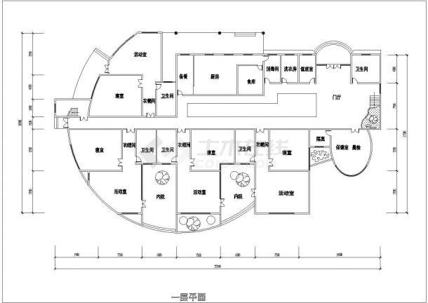 某二层幼儿园综合楼方案设计cad图(含平面图,共六张)