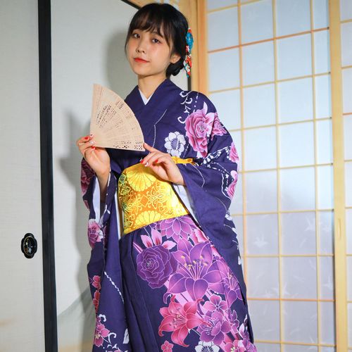 樱之美日本和服女正装振袖定位印花和服传统版