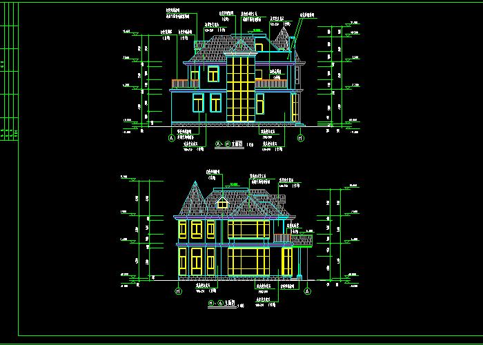 分享| 某别墅一整套建筑结构施工cad施工图 效果图_图纸