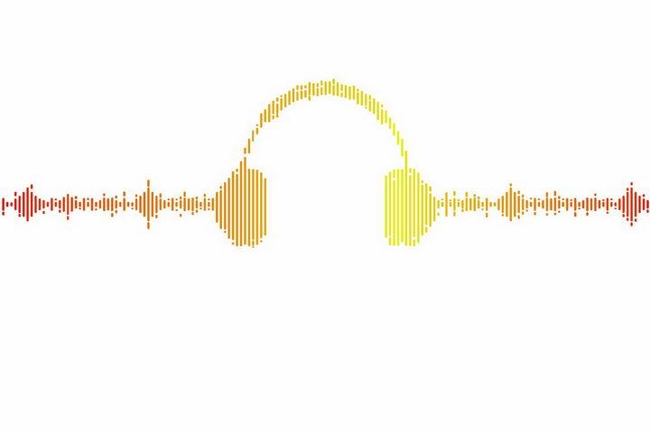 声音声波组成的耳机图案png图片免抠eps矢量素材