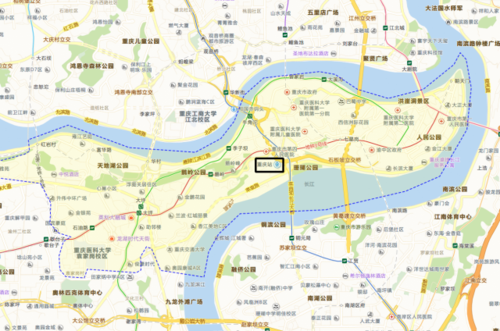 是重庆菜园坝火车站在渝中区地图上面的