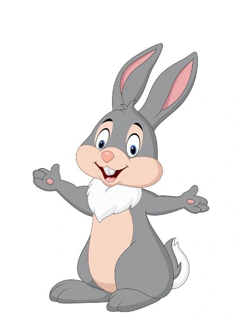 卡通插画|卡通可爱兔子 92小兔子吃食时三瓣嘴一抿一抿的.