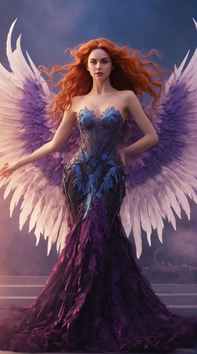 莫甘娜女王,紫色,长发,长裙,梦幻少女