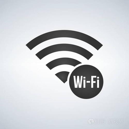 wifi 连接信号图标与标志在圈子.现代背景下的矢量插画