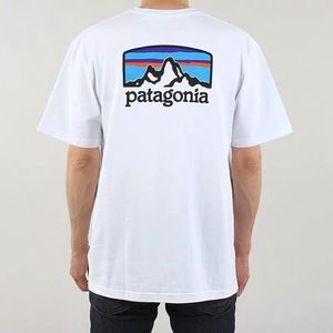 美国户外运动t恤patagonia巴塔哥尼亚男女情侣款雪山圆领短袖t恤