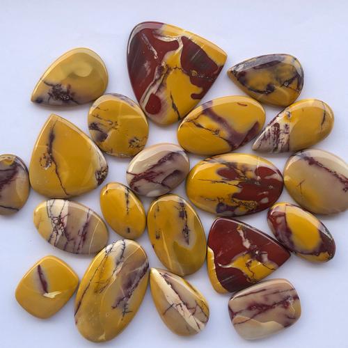 天然黄色红色mookaite碧玉石光滑方块石出售批发宝石厂家