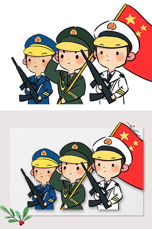 卡通国庆大阅兵背景海报素材