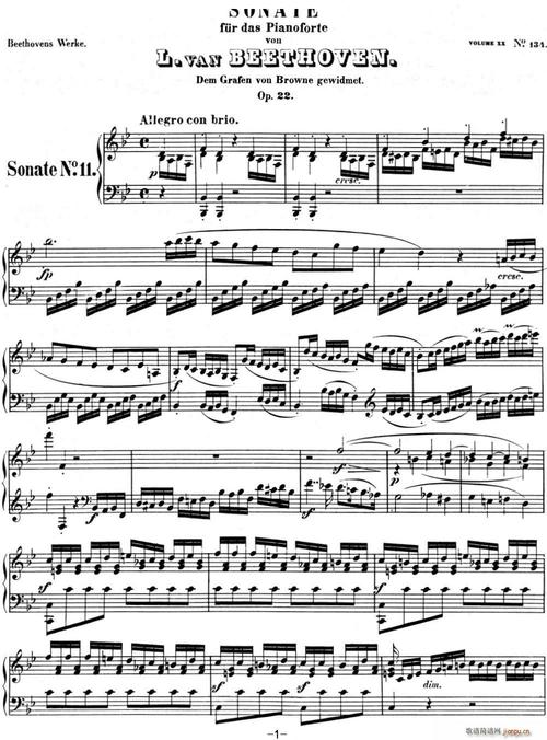 贝多芬钢琴奏鸣曲11降b大调op22bflatmajor