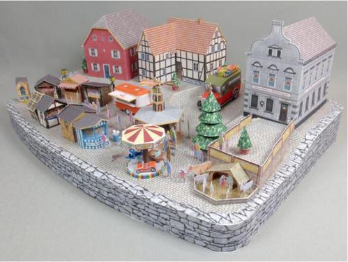 纸模型制作diy手工作业迷你城市场景房屋城镇建筑 3d立体建筑折纸