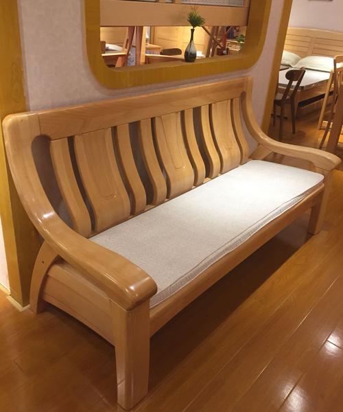 榉木简易现代家具组合沙发中式三人位实木冬夏实木沙发