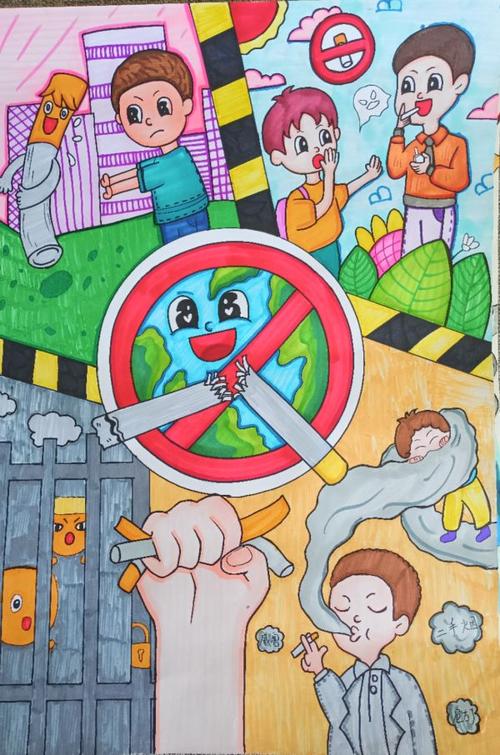 绘少年力量画无烟未来呼伦贝尔市青少年控烟绘画优秀作品展示一