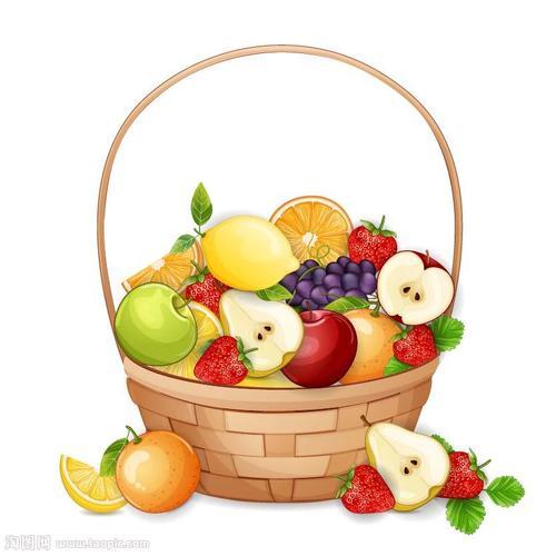 水果和篮子组合简笔画