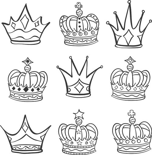 魅力国王女王皇冠涂鸦