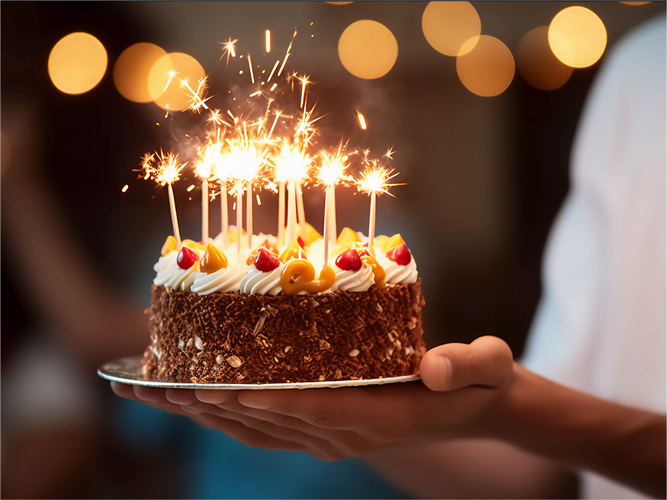 生日庆祝祝福生日快乐生日蛋糕happy birthday一双手端着生日蛋糕