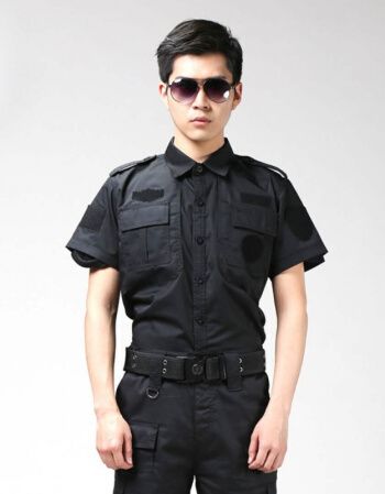 春夏装保安作训服短袖特保服装黑色耐磨训练服特勤标志警察公安特警服