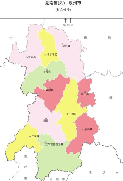 永州市行政区划图