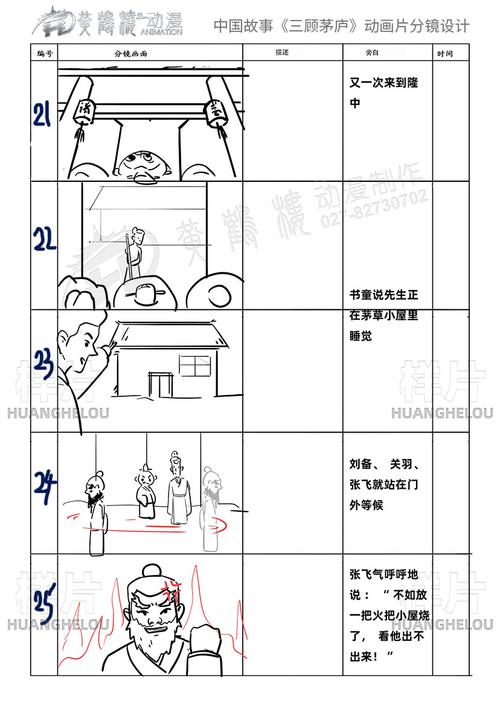 中国成语故事《三顾茅庐》动画片分镜设计-黄鹤楼动漫动画片设计制作