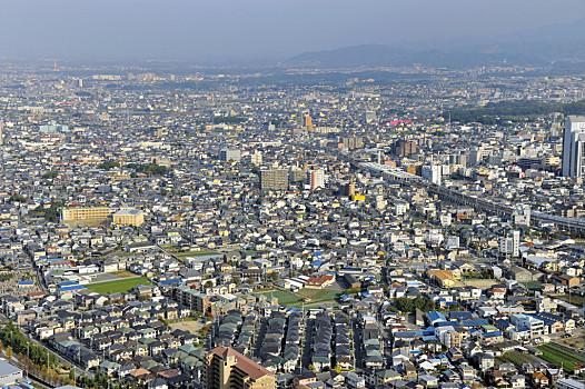 大阪,航拍,郊区,日本