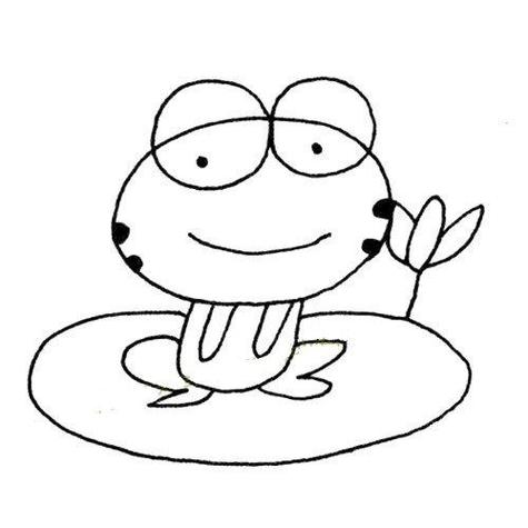 荷叶上唱歌的小青蛙简笔画图片(简笔画图片大全) -【爱个性】