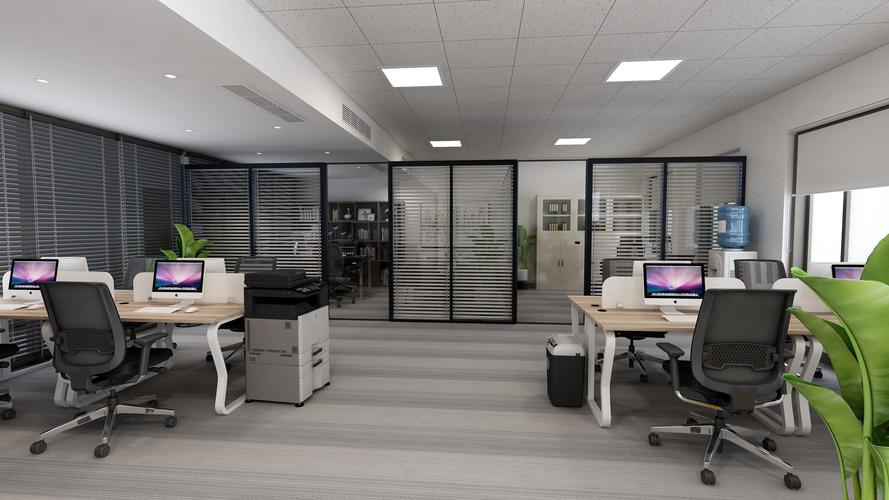 80平中式轻奢风格办公室墙面装修效果图 - 齐装网装修效果图