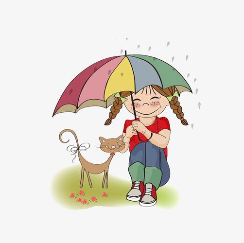 关键词 : 卡通,可爱,手绘插图,下雨天,撑伞,雨伞,小女孩