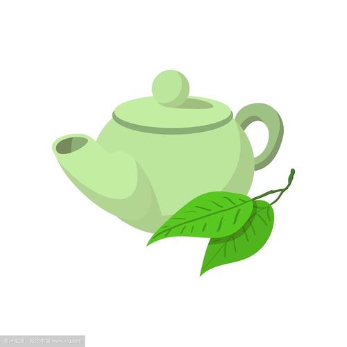 茶壶绿茶图标卡通风格