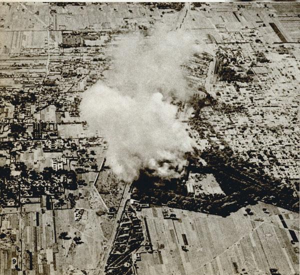 日机轰炸京汉,正太线石家庄火车站附近