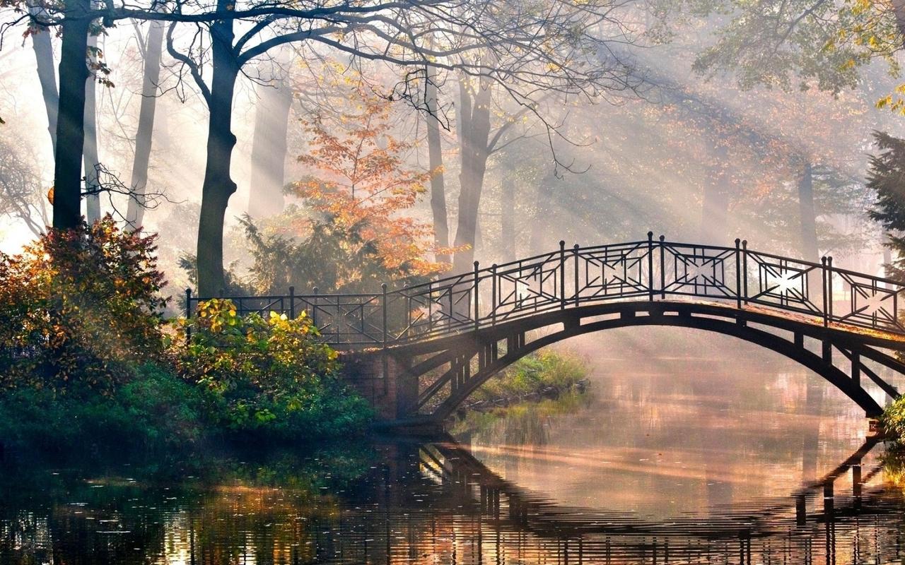 安静优美的小桥自然风景图片桌面壁纸