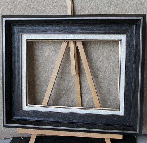 实木画框油画咖啡抓丝银边外框装裱木琢简约相框