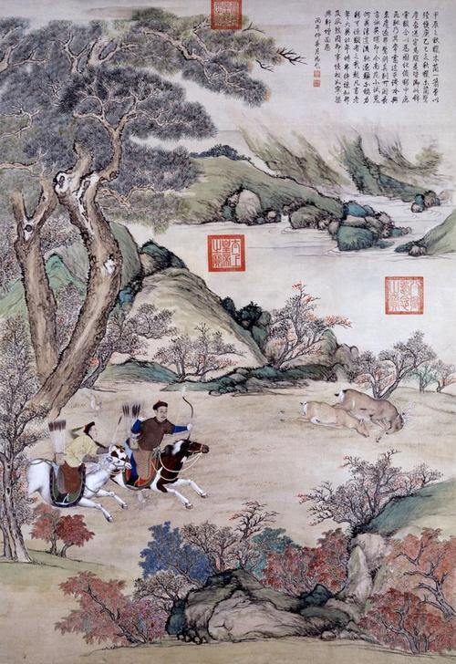 木兰秋狝,"木兰"为满语muran音译,意为"哨鹿","狝(xiǎn)"即秋天狩猎