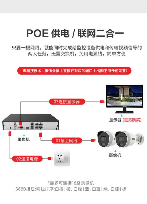 海康威视400万监控器设备高清套装4路家用poe摄像头夜视全彩系统