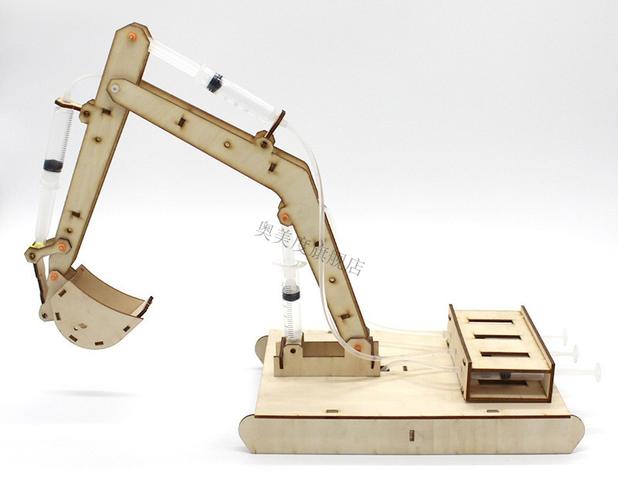 科技小制作小发明手工小学生作品男孩液压挖掘机玩具机械模型 简易款