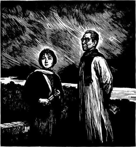 红岩组画——《迎接斗争——李敬原和成瑶》吴强年 1961年