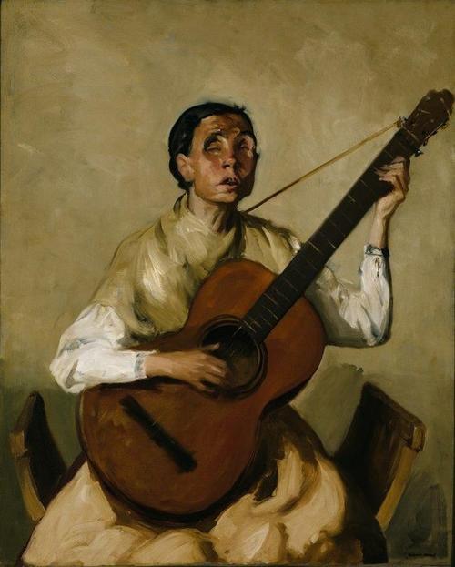 《西班牙盲人歌手》一幅具有深刻情感内涵的油画作品