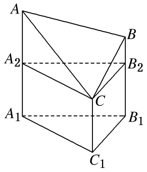 是一个以a1b1c1为底面的直三棱柱被一平面所截得到的几何体,截面为abc