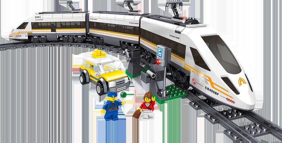 哲高ql0307电动火车系列复兴号高速列车儿童益智拼插拼装积木玩具