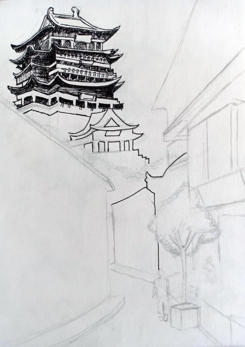 中海素描第23轮《中式建筑速写》