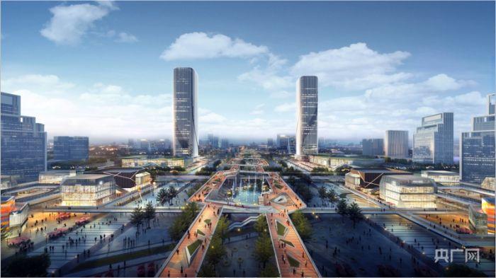 位于高新区高铁板块的绿地双子大厦(效果图)怎么才能让南浔,上海这两
