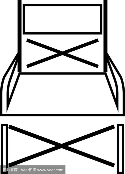 折叠椅是黑色的图标