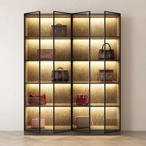 奢侈品包包柜子玻璃展示柜定制木质产品收纳柜储物陈列柜轻奢家用