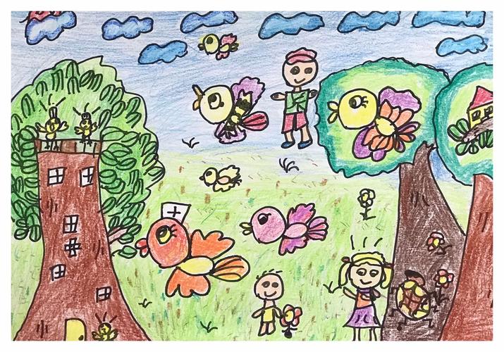 "保护野生鸟类,维护生态平衡"——第39届"爱鸟周"遂城第六小学绘画
