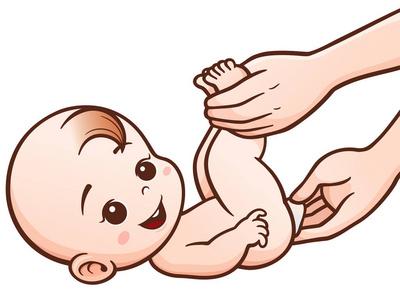 的常规系列的可爱的卡通婴儿期和婴儿的插图卡通可爱男孩牛婴儿的尿布