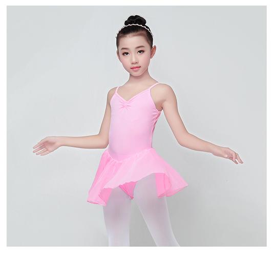 户外儿童舞蹈服女孩跳舞衣吊带连体裙形体练功服拉丁芭蕾舞演出服