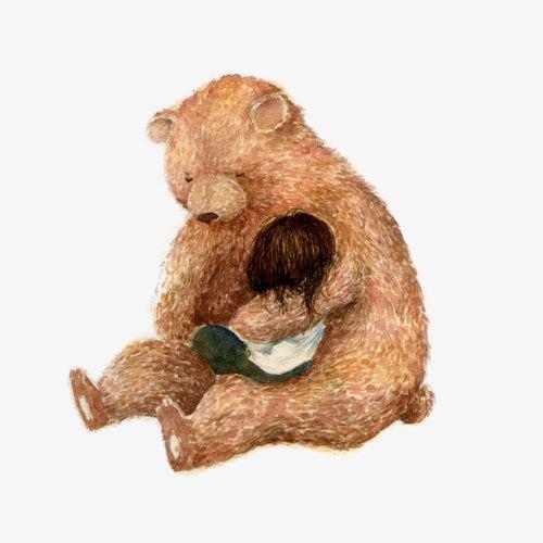 抱着小孩的熊